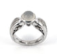 Music Engagement Ring in White Gold with Moonstone