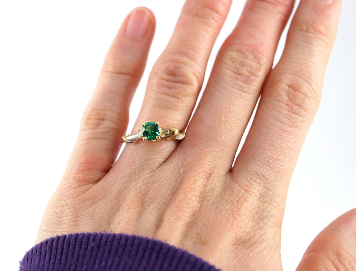 Octopus Joy - Ocean Emerald Engagement Ring for Cephalopod Kraken Sea Creature fans - Rickson 213 250 251 OCT