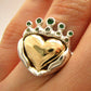 Two Tone Claddagh Wedding Engagement Family Ring Handmade Gold silver Irish Jewelry White Yellow Gold Platinum Statement Modern 50 51