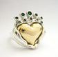 Two Tone Claddagh Wedding Engagement Family Ring Handmade Gold silver Irish Jewelry White Yellow Gold Platinum Statement Modern 50 51