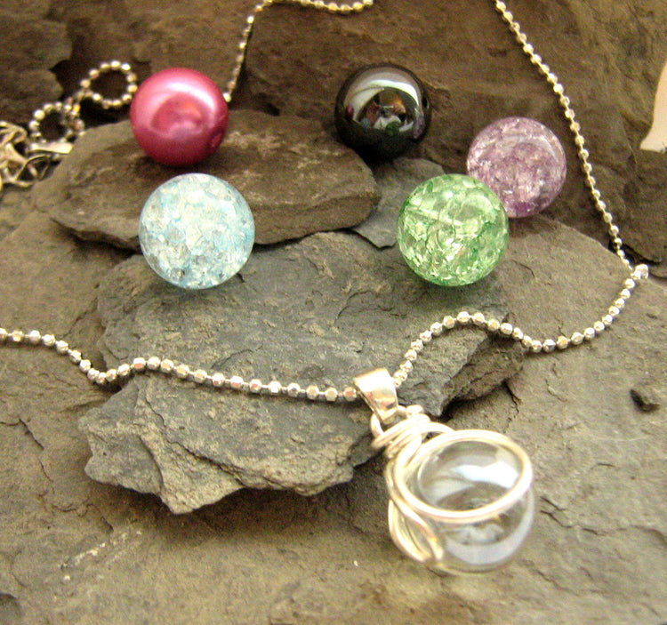 The POP in Interchangeable Nebula Necklace Marble Set - Ready to Ship Player Whopper swirl Galaxy gift for Marble collector Geekery Rickson