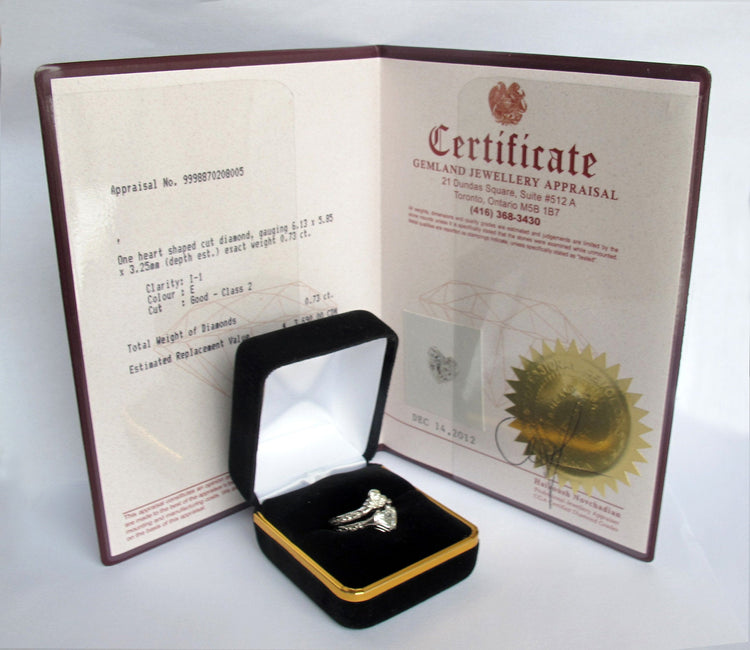 Jewellery Appraisal Certificate for Rickson Jewellery Rings Necklaces Earrings Diamond and Gemstones Gold and silver pieces