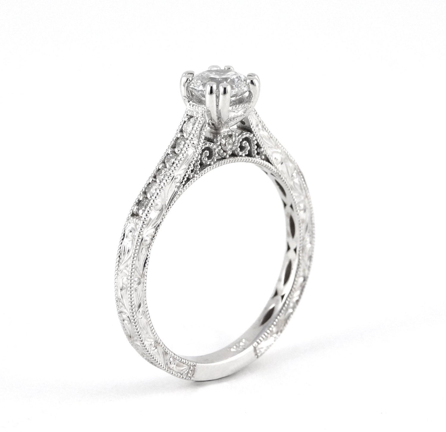 Lucy Diamond Engagement Ring (2 Carat) -14k White Gold