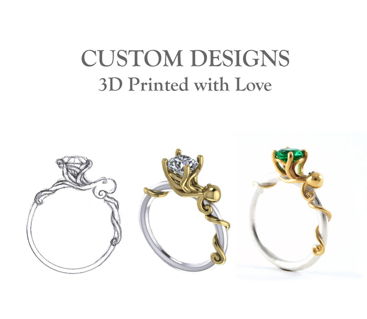 3D Printed Custom Designs Create Your Own Ring Drawings 3D CAD Models Wedding Engagement Gold Diamond Solitaire Master Jeweller Rickson
