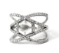 Hexagon Dream - Silver Clear Quartz Unique Engagement Ring Customization Personalize, Statement Ring Alternative Wedding Trend Geometric