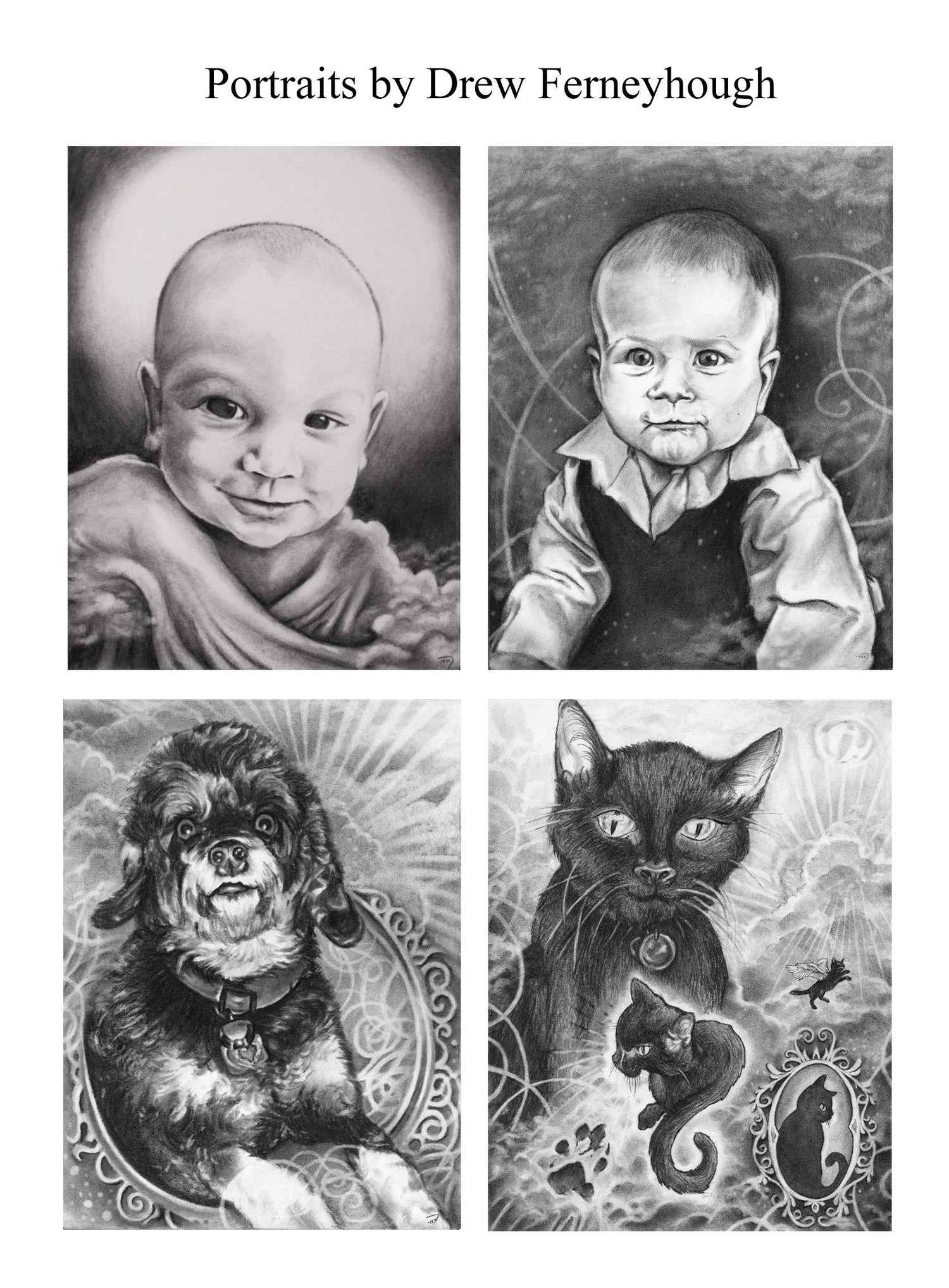 Custom Portrait Locket - Baby Child Son Daughter Pet Personalized Drawing Family Gift Push Present Ferneyhough Memorial Rickson Jewellery