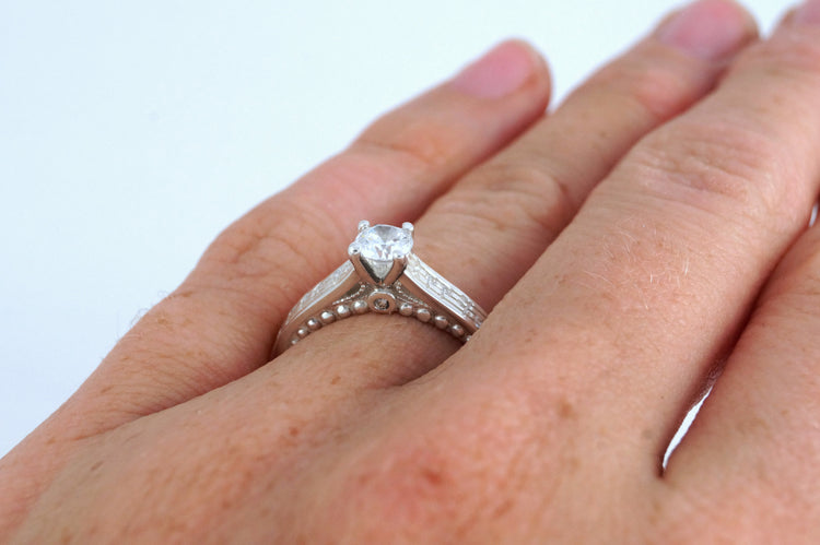 Diamond Music Note Ring Set - Custom diamond notes White Gold Sheet Music Musician Wedding Gift for Her Christmas Engagement Wedding Set