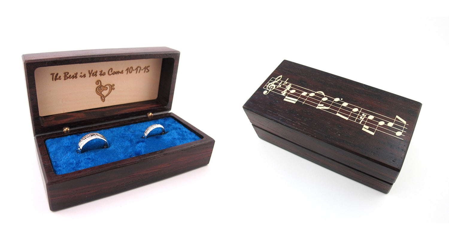 Custom Engagement Ring Box - Claddagh Wolf Cat Music Unique Skull Harley Quinn Push Present Nature Inspired Geek Nerd Goth Sound wave Rose