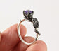 Ursula Ring Disney Dream Engagement Little Mermaid Octopus Queen of the Sea Black Gold Rhodium Plate Silver Gold Amethyst Natural CZ