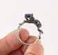 Ursula Ring Disney Dream Engagement Little Mermaid Octopus Queen of the Sea Black Gold Rhodium Plate Silver Gold Amethyst Natural CZ