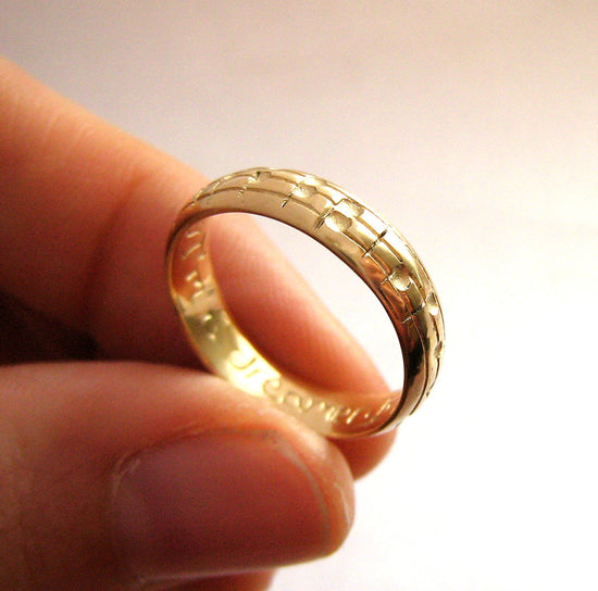 Your Song Diamond Wedding Ring - Custom Notes to Your Favourite Song - Personalized Engraving - Unique Design - Rickson Jewellery