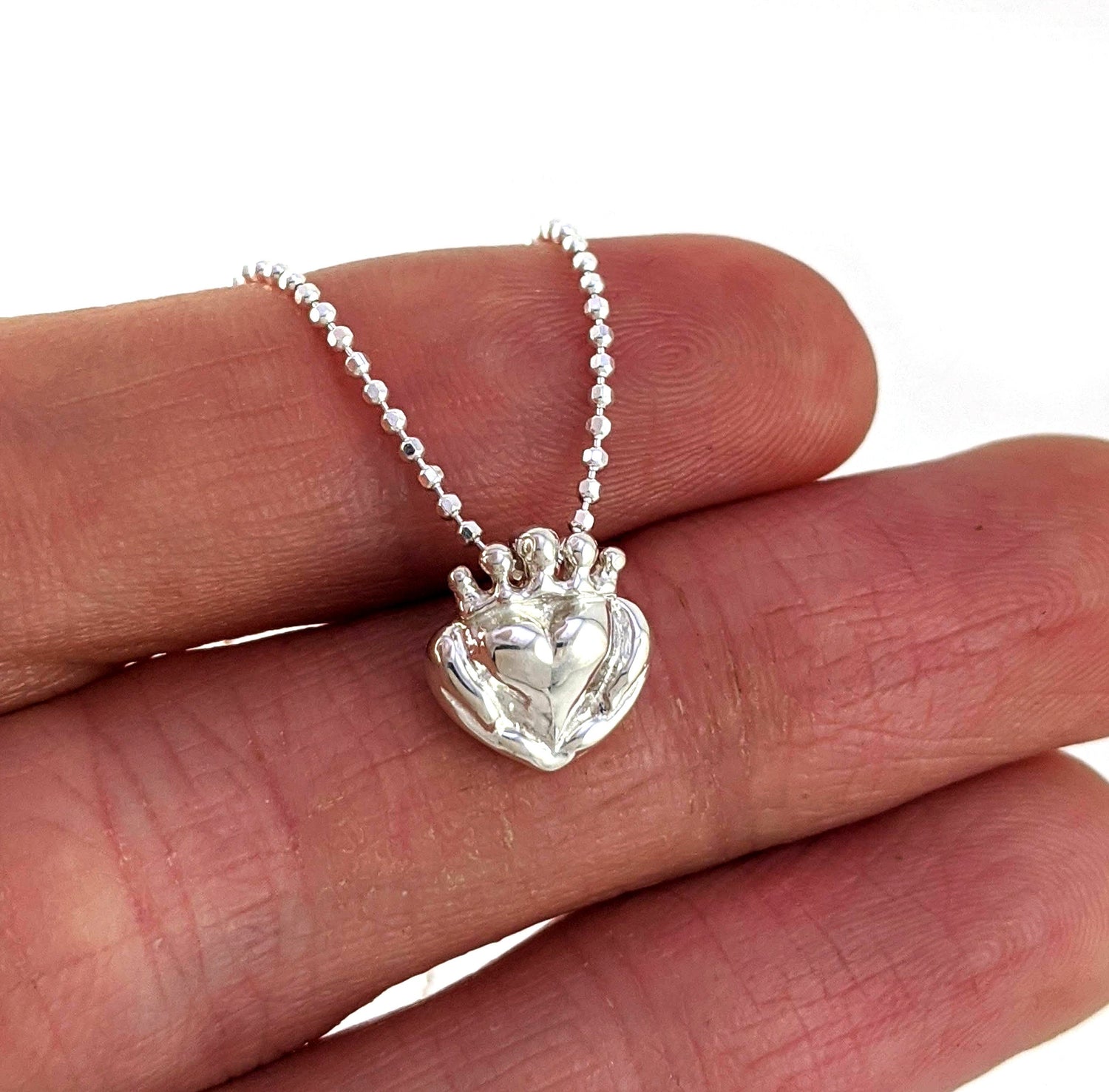 Handmade Claddagh Necklace - Ready to Ship, Claddagh pendant, Sterling Claddagh, Celtic Jewelry, Irish Promise Pendant, Gift for her 267 12
