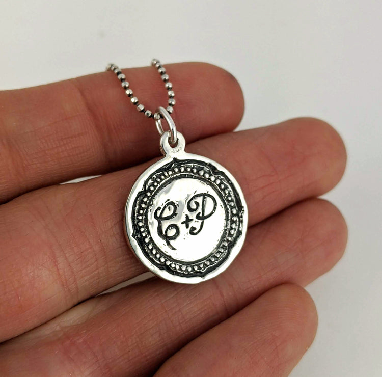 Coin with Your Initials Hand engraved Family Gift Zodiac Stamp Ancient Antique Vintage Inspired Relic Medallion Charm Girlfriend Wife H6