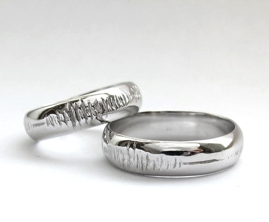 Personalized Sound Wave Promise Rings