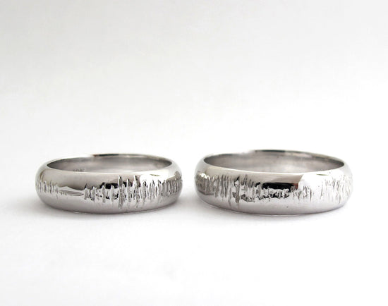 Personalized Sound Wave Promise Rings