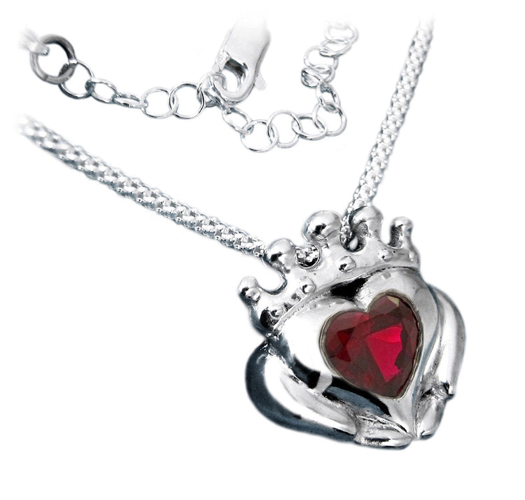 Birthstone Claddagh Necklace - Personalized Gemstone Heart - Custom - Designer Jewelry - Handmade - Gifts For Her - Rickson Jewellery 129