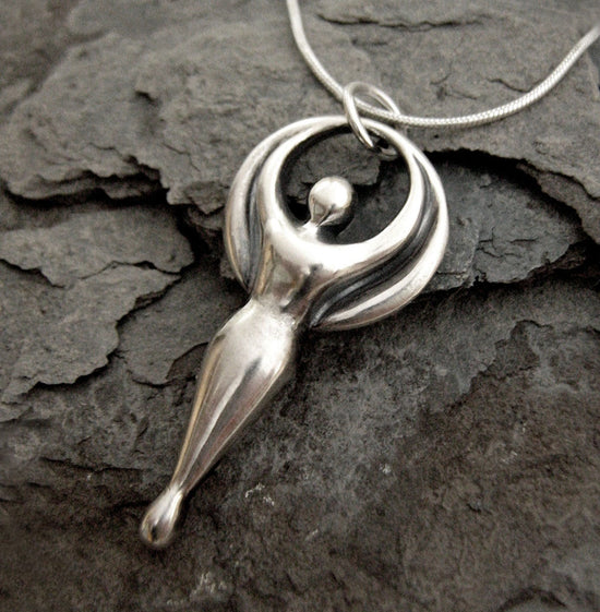 Angel Necklace - Sterling Goddess Necklace, Ready to Ship, Push Present, Virgo Isis Religious Angel, Memorial, Fantasy, Gifts for Her 9