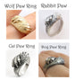 Paw to Paw Wolf Wedding Ring Set