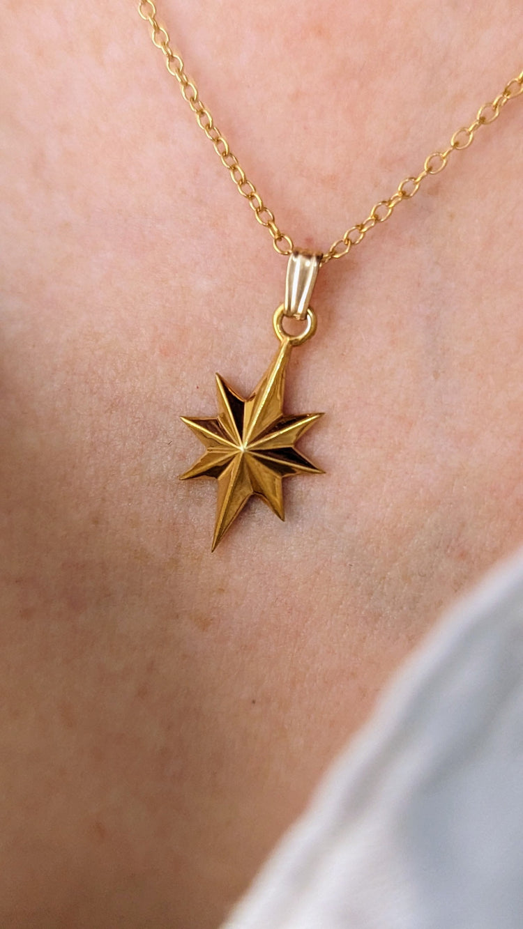 Gold STAR Necklace + Meditation to Find your True North Star