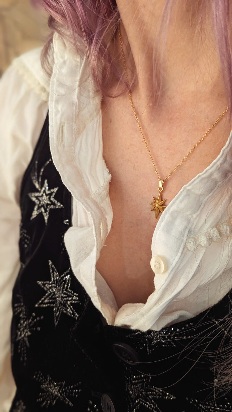 Gold STAR Necklace + Meditation to Find your True North Star