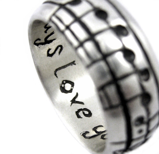 The Original Music Notes Ring, Sterling Music Wedding Ring, Personalized Sheet Music, Custom Music Note, Music Jewelry, boyfriend Gift 14