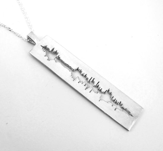 Sounds of Love - Personalized Soundwave Necklace Cut Out Design for Geekery Nerd Music Jewelry, Geek Chic, Hand Carved, Unique Valentine 178