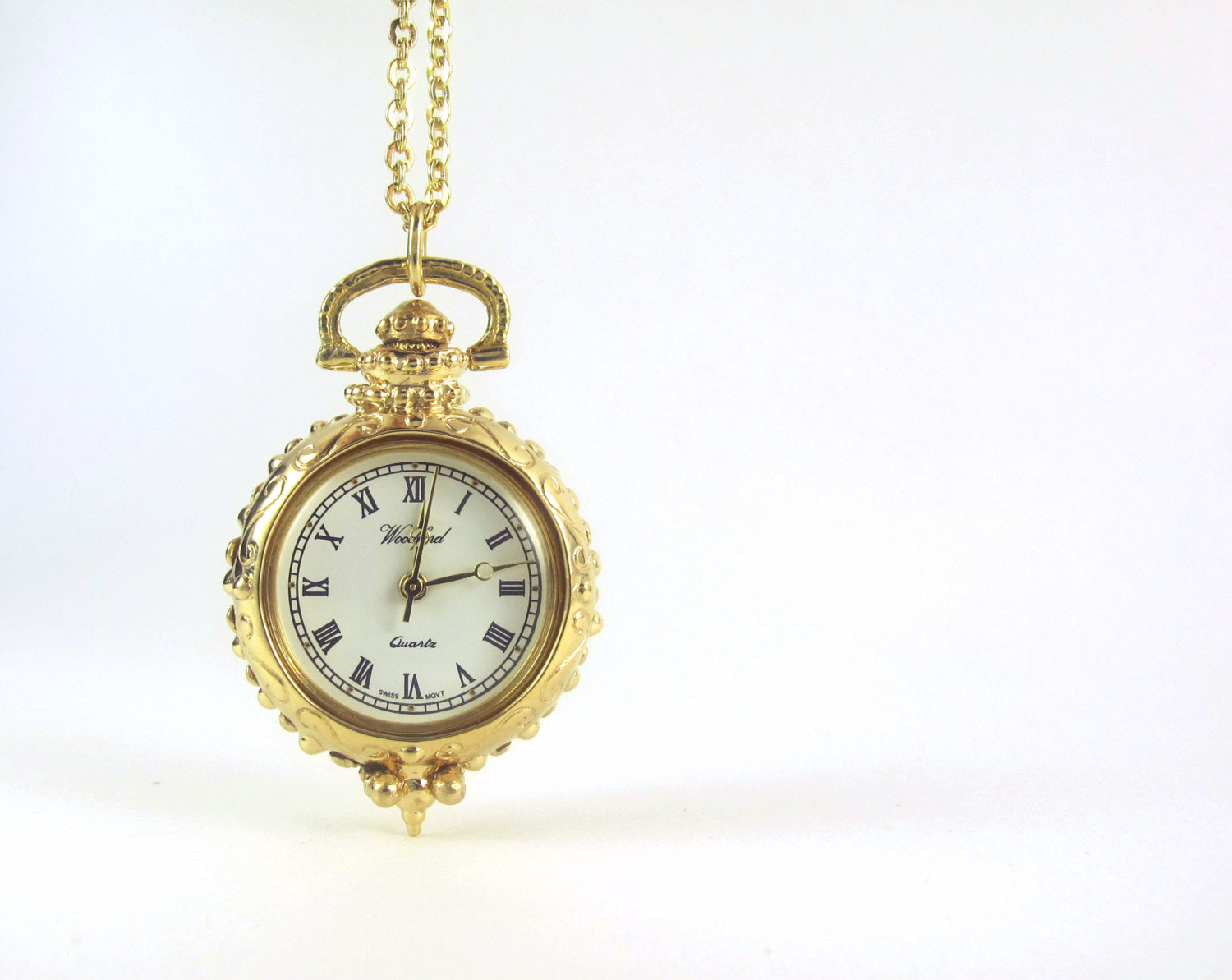 Solid Gold Watch Pendant - Caduceus, Quality Quartz Woodford Watch with Second Hand, Nurse Fob Watch, Solid Gold Watch, Handmade 162-3-4