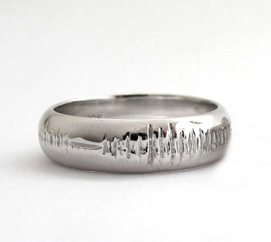 Sounds of Love - Single Gold, Personalized Sound Wave Ring, Hand Engraved, Geek, Custom, Gift For Him, Anniversary, Rickson Jewellery